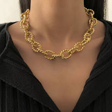 Matte twisted chains colar para mulher goth miami chunky men gargantilha colar jóias casal amantes colar charme presentes 2024 - compre barato