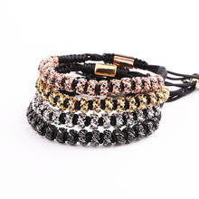 Jaravvi Micro CZ Pave Spacers Handmade Woven Macrame Friendship Luxury Bracelet Men Women Jewelry Gift 2024 - buy cheap