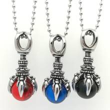 Looker Stainless Steel Dragon Talon Claw Necklace Pendant With Stone Free With Chain Punk Men's Jewelry 2024 - buy cheap
