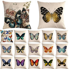 1pcs Butterfly Pattern Cotton Linen Throw Pillow Cushion Cover Car Home Sofa Bed Decorative Pillowcase Funda Cojin Pillows 40652 2024 - buy cheap