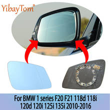 1pc vista lateral retrovisor azul aquecido esquerda & direita espelho de vidro para bmw série 1 f20 f21 118d 118i 120d 120i 125i 135i 2010-2016 2024 - compre barato