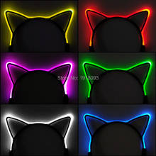 New 1pcs 6 Colors Select Flashing LED Glow Headband Cat Light Up Headwear Women Girls Hair Accessories Glow Party Supplies 2024 - buy cheap