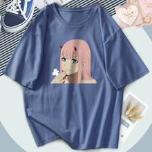 Camisetas de Darling In The Franxx para mujer, blusas con estampado de Anime Zero Two, blusas blancas informales, Camisetas lavables para mujer 2021 2024 - compra barato