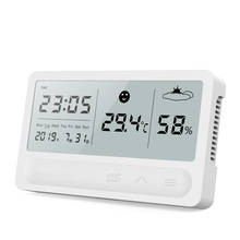 Multifunctional Digital LCD Touching Screen Weather Clock Temperature and Humidity Monitoring Meter 2024 - buy cheap