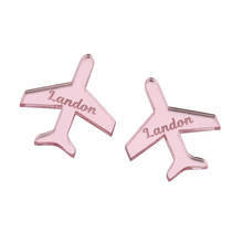 10PCS Personalized Engraved Airplane Shape Acrylic Chocalate Tags Mirror Name Card Sign Baptism Wedding Favor Decors 2024 - buy cheap