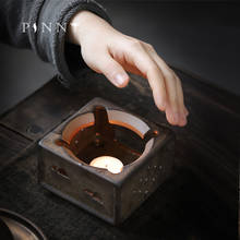 Pinny retrô de cerâmica dourada esmalte fogão de chá quente estilo japonês acessórios para chá kung fu base de isolamento de aquecimento 2024 - compre barato