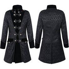 Модная мужская куртка в стиле стимпанк, готика, панк, на пуговицах, воротник-стойка, ретро, винтажный пиджак-смокинг, пальто, верхняя одежда, костюм # g3 2024 - купить недорого