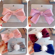 New Kids Barrettes Hairpins Snowflake wool ball girls hair bows children stars hair clips for girls wonem hair Accessories J126 2024 - buy cheap