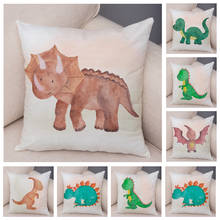 Fronha de travesseiro de dinossauro jurássico, capa de almofada infantil estilo nórdico enfeite de desenho de animal 45x45cm 2024 - compre barato