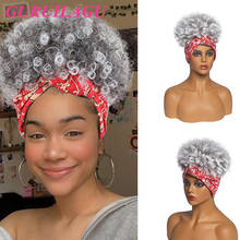 GURUILAGU Headband Wig Afro Kinky Curly Wig Short Wigs for Black Women Heat Resistant Fiber Synthetic Hair Black Synthetic Wig 2024 - buy cheap