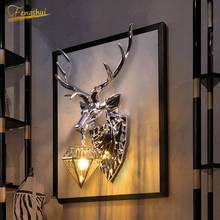 Nordic Luxury Ancient Resin Wall Lamp Chrome Home Decor Creative Deer Wall Light Vintage Silver Vanity Wall Sconce Light Fixture 2024 - buy cheap