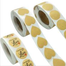 500pcs per roll Adhesive Sealing Sticker Round Kraft Paper DIY Scrapbook Baking Party Gift Box Envelope Packaging Bakery 2024 - buy cheap