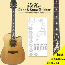 Hot Sell DIY Guitarra Fingerboard Inlay Sticker Deer and Snowflake Decals for Electric Acoustic Guitar 2024 - buy cheap