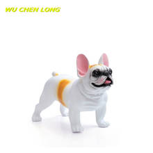 Wu chen longo 45cm bulldog estátua simulação animal de estimação cão plástico artesanato mostrar janela escritório decoração da sala estar do hotel r1087 2024 - compre barato