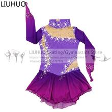 LIUHUO-vestido de patinaje sobre hielo para niños y mujeres, uniforme de patinaje de competición, ropa de rendimiento, trajes de baile para niñas 2024 - compra barato