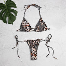 Sexy Women's Bikini Set Women's Swimsuit Leopard Bandage Push-Up Padded Swimwear Bathing Suit Thong 2024 - buy cheap