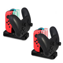 Suporte usb de carregamento 6 em 1, com indicação de led para 2 pro, carregador de controle ou 4 joy-con para nintendo switch 2024 - compre barato