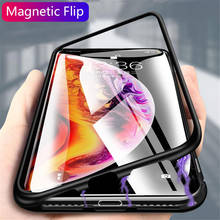 Magnetic Adsorption Metal Case For iPhone 11 Pro XS Max X XR SE Tempered Glass Back Magnet Cover For iPhone 7 8 6 6s Plus Case 2024 - buy cheap