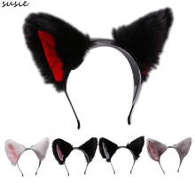 Diadema con orejas de gato y animales peludos para mujer, de Anime, Kawaii, Lolita, Cosplay, X7YA 2024 - compra barato