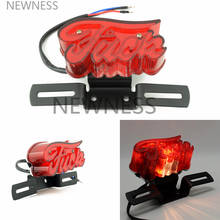 F U C K Retro Old School Universal Motorcycle Tail lights Rear License Plate Taillight For Harley Chopper Bobber Stop Light 2024 - buy cheap