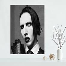 Personalizado marilyn manson cartaz de tecido de pano clássico cartaz para o quarto poster de seda lona 30x45cm arte decoração para casa 2024 - compre barato