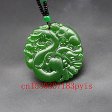 Collar con colgante de Dragón de Jade verde Natural chino, colgante hueco de doble cara, accesorios de joyería, amuleto de regalo 2024 - compra barato