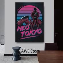 Плакат AKIRA Neo retrowave, плакат на холсте, художественное оформление, принты для гостиной, домашняя фотография без рамки 2024 - купить недорого