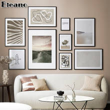 Pintura sobre lienzo para sala de estar, dibujo de líneas abstractas, póster impreso, estética, decoración del hogar 2024 - compra barato