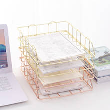 2pcs Stackable Magazine Rack Desktop Iron Wire Book Record File Holder Storage Basket Organizer for Home School Office Decor 2024 - buy cheap