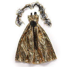 Moda boneca faixa dourada fashion fantasia roupas feitas à mão roupa de festa vestido para mini boneca alta qualidade 2024 - compre barato