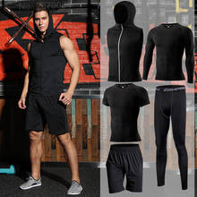 Men Sportswear Compression Sport Suits Quick Dry Running Sets Clothes Sports Joggers Training Gym Fitness Tracksuits Running Set 2024 - buy cheap