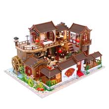 Kids Toys Diy Dollhouse Assemble Wooden Miniatures Doll House Furniture Miniature Dollhouse Puzzle Educational Toys For Children 2024 - buy cheap