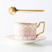 Juego de Tazas de té de cerámica creativa europea, cuenco de porcelana artesanal Mate de lujo real, platillo de boda, rosa, suministros de cocina EB50BD 2024 - compra barato