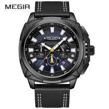 MEGIR New Military Sports Watches Men Luxury Casual Leather Waterproof Quartz Clock Male Top Brand Chronograph Wristwatches 2020 2024 - buy cheap