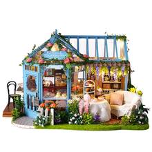Миниатюрный Кукольный домик с мебелью, набор для деревянного кукольного домика «сделай сам» с пыленепроницаемой музыкальной шкатулкой, набор для сборки маленьких домиков 1:25 2024 - купить недорого