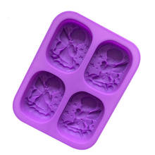 4 Hole Angels prayer Food-grade Silicone Soap Mold Cake Angel Couple Handmade Maker Tool 3D Soap Molds DIY Crafts Mold 2024 - buy cheap