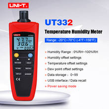 Medidor de temperatura e umidade digital com tela lcd, medidor de temperatura e higrômetro ut322, guardar dados e armazenamento de dados, interface usb 2024 - compre barato