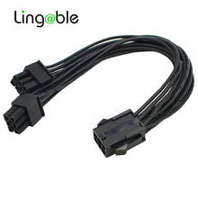 Lingable PCI-E 6 Pin к двойному 6 P PCI Express сплиттер преобразователя питания от 1 до 2 кабель для видеокарты 20 см PCI-E 6Pin 2024 - купить недорого
