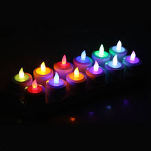 Pack of 12 Rechargeable Led Tea Light Candle lamp Flameless TeaLight color Changing Party Wedding Church home decor-Multicolor 2024 - buy cheap