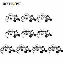 Retevis-fones de ouvido com microfone ptt para capacete de motocicleta, 10 pçs, 2 pinos, rádio, walkie talkie, c9191a, para kenwood baofeng tyt ham 2024 - compre barato