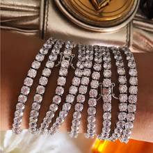 white pink iced out bling 5A 5MM CZ tennis chain bracelet for women wedding gift fashion women jewelry 2024 - buy cheap