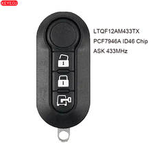 KEYECU Flip Remote Key 434MHz PCF7946A ID46 for Fiat 500 2012 2013 2014 2015 2016 2017  FCC: LTQF12AM433TX 2024 - buy cheap