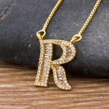 Luxury Gold Color A-Z 26 Letters Necklace CZ Pendant for Women Cute  Initials Name Necklace Fashion Party Wedding Jewelry Gift 2024 - buy cheap