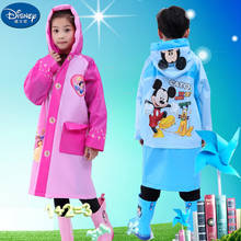 Disney Raincoat for Children Cartoon Frozen minnie mickey Kids Girls Rainproof Poncho Boys Rainwear Rainsuit school 2024 - buy cheap