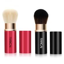 Pincel de maquiagem retrátil, 1 peça, vermelho, preto, para blush, sombra, base, alça de metal, profissional, cosmético, à prova de poeira, imperdível 2024 - compre barato