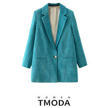 TMODA384 Za-chaqueta de pana para mujer, abrigo Vintage de manga larga, Tops Chic, otoño e invierno, 2020 2024 - compra barato