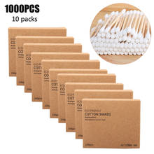 1000pcs Head Bamboo Cotton Swab Wood Sticks Disposable Cotton Buds for Beauty Makeup Nose Ears Cleaning Tool 2024 - buy cheap