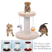 Gato escalada quadro dupla camada com brinquedos para animais de estimação para gatos quadro de escalada gato árvore brinquedo coçar almofada gato risco brinquedo casa do gato 2024 - compre barato