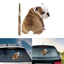 Cute cartoon dog stickers funny cool moving sharpei dog wiper stickers car styling rear windshield decoration car accessories 2024 - buy cheap