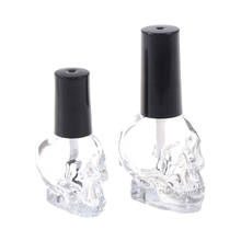 10ML Empty Cosmetic Container Nail Glass Bottles with Lid Brush Transparent Glass Nail Polish Bottle Jars Empty Skull bottle 2024 - buy cheap